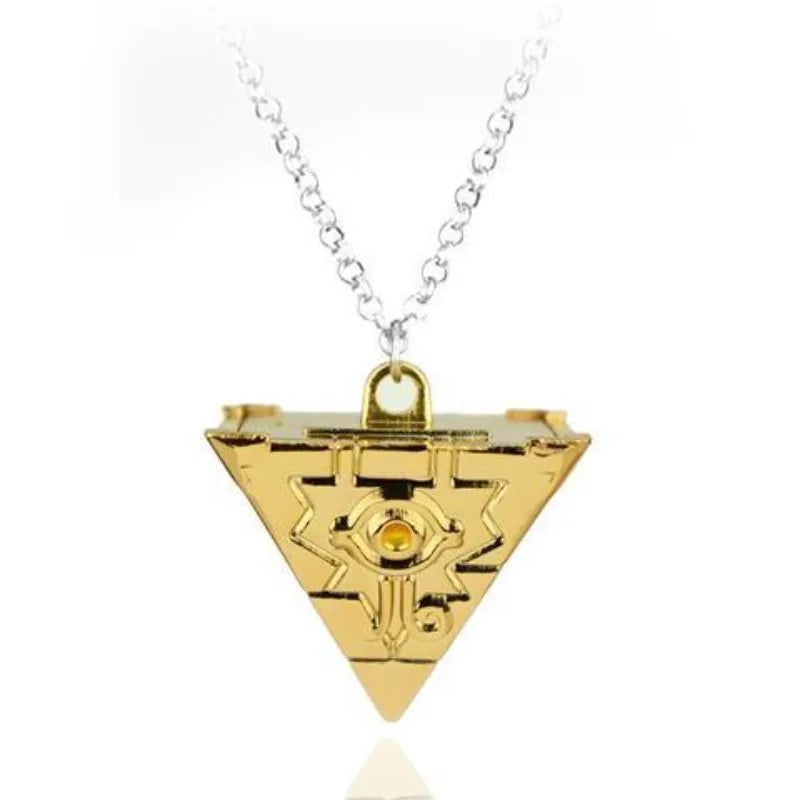 Yu-Gi-Oh! animation peripheral pyramid building block necklace creative personality cool keychain pendant pendant sweater chain