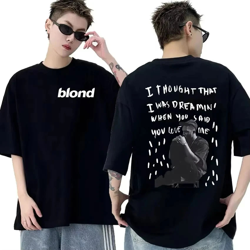 Rapper Frank Retro Graphic T Shirt Men's Hip Hop Ocean Album Oversized Cotton T-Shirt Unisex Y2K Blond Fashion
