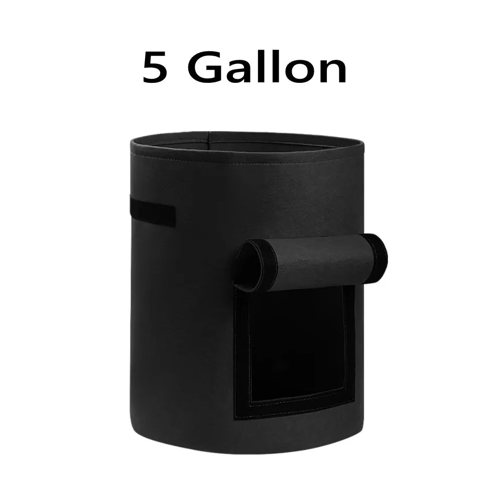 5/7/10 Gallon Potato Grow Bags with Two Flap Windows, Heavy Duty Aeration Fabric Pots with Handles for Garden and Planting