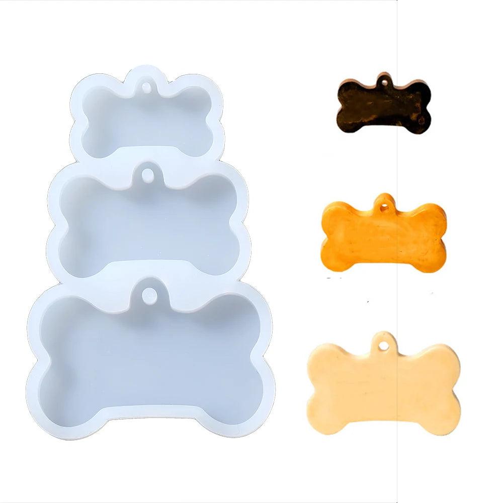 Dog Tag Pendant Bone Shaped Silicone Mould Shaped Crafts Keychain Pendant Making Tools Epoxy Resin Mold DIY Jewelry Making Craft