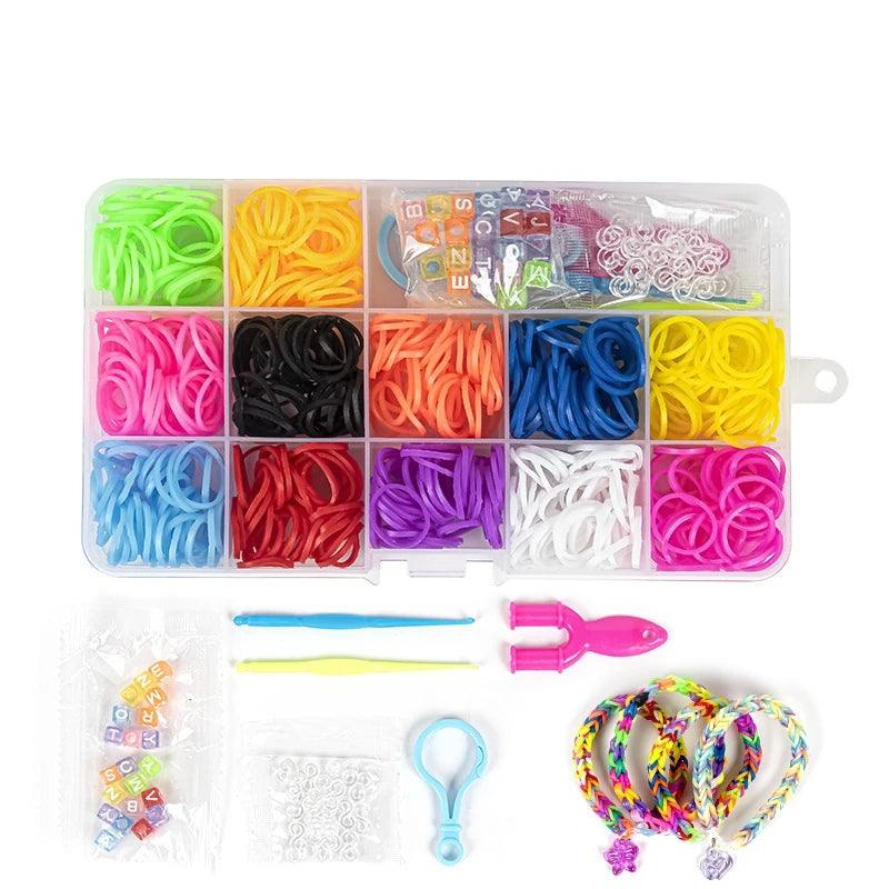 1Set Elastic Rubber Band Refill Loom Bracelet Kit Organizer for DIY Knitting Friendship Craft Girl Kid Creativity Birthday Gift