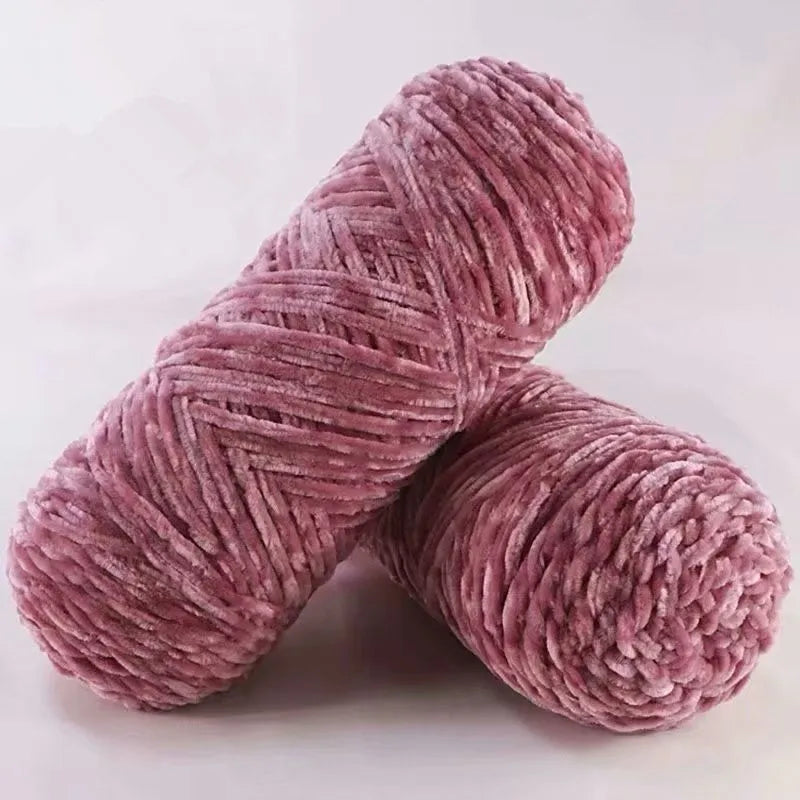 DIY Soft Chenille Yarn for Knitting and Crochet 100g 130M Polyester Velvet Amigurumi Dolphin Baby Plush