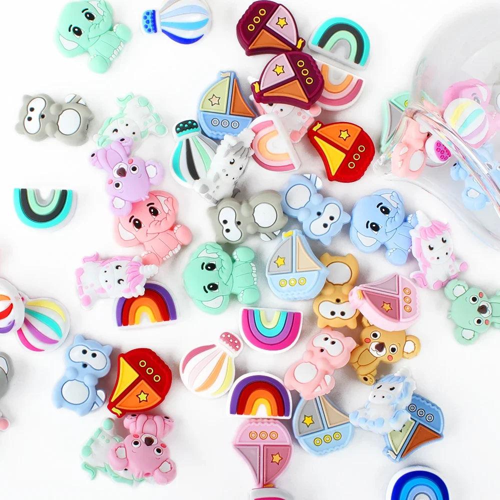 5pcs Animal Koala Unicorns Silicone Beads For Jewelry Making DIY Bracelets Necklaces Beaded Pen Focal Silicone Beads Accessories
