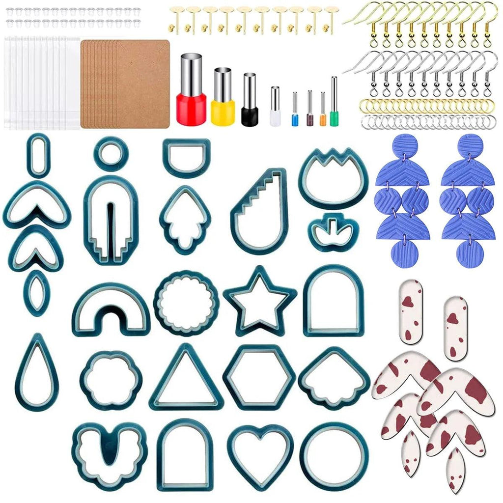 Polymer Clay Cutters Set Multiple Shapes Plastic Clay Earring Cutter Stainless DIY Jewelry Mold Craft Earring Making Accessories