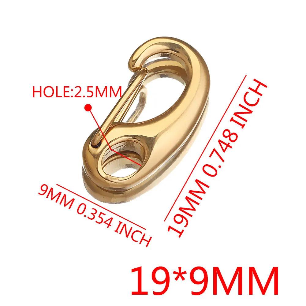 3Pcs Stainless Steel D-shaped Lobster Clasp Snap Hook Keychain Connectors Parts for Bracelet Necklace Chain DIY Jewelry Making