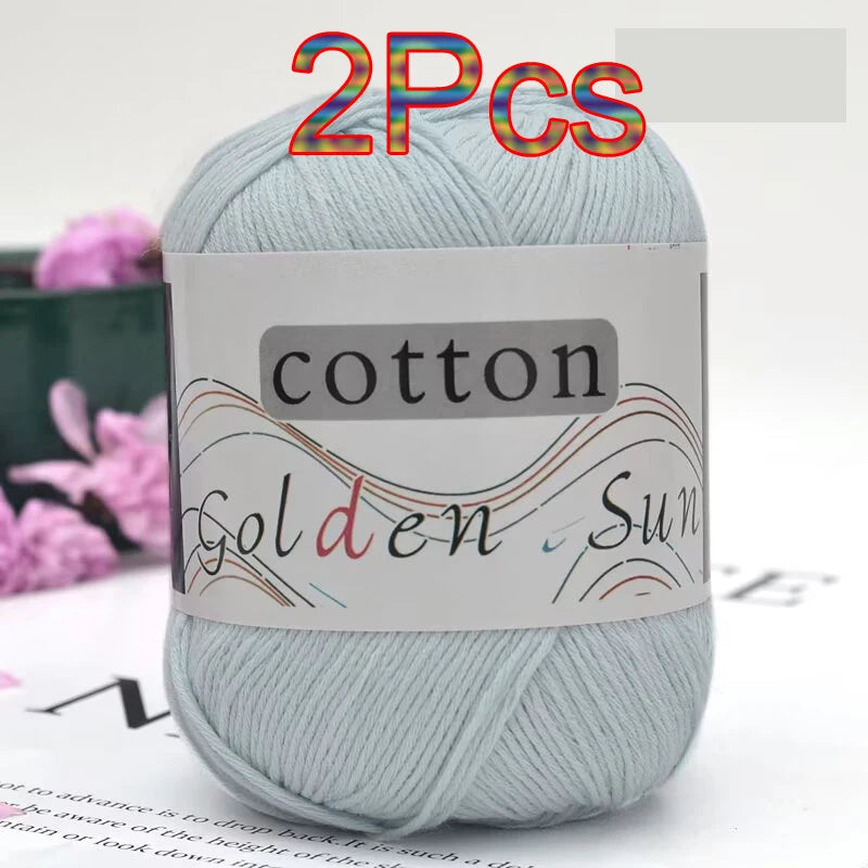100% Cotton Yarn for Hand Knitting Soft Crochet Yarn Pack of 2 for Sweaters Blankets Hats Amigurumi Dolls and Bags