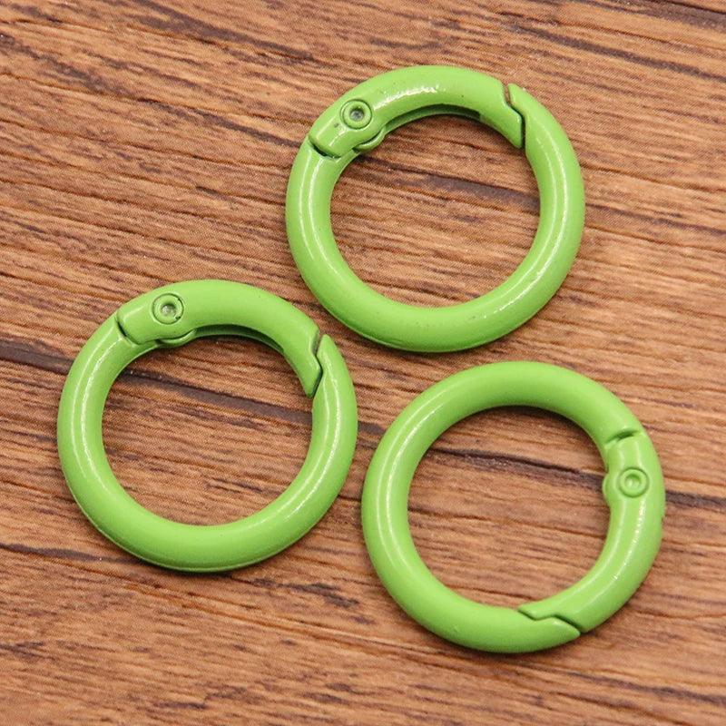 10Pcs 15 Colors Metal O Ring Spring Clasp Openable Round Carabiner Keychain Clips Hook Dog Chain DIY Jewelry Buckle Connector