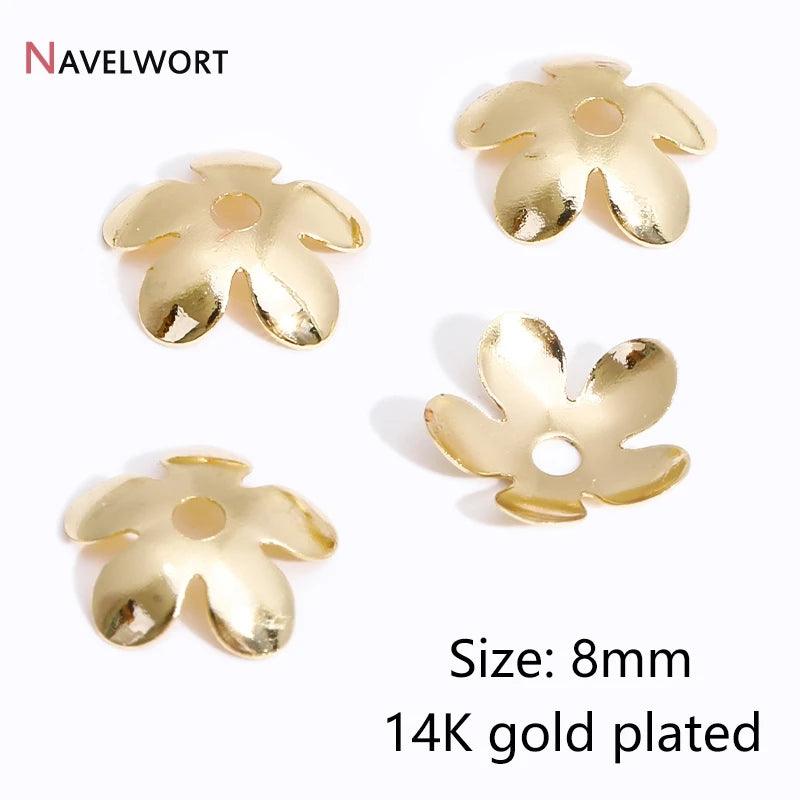 14K/18K Gold Plated Brass Bead Caps,Caps For Beads,Flower Bead Caps For Jewelry Making,Caps For Bracelet,Accessories For Jewelry