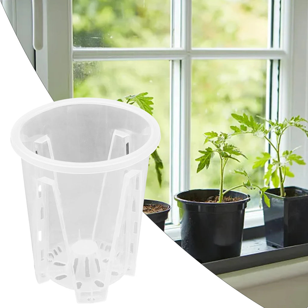 Root Control Clear Plastic Orchid Pots With Holes Transparent Flower Pot For Phalaenopsis Orchid Cattleya Planting With Stomata
