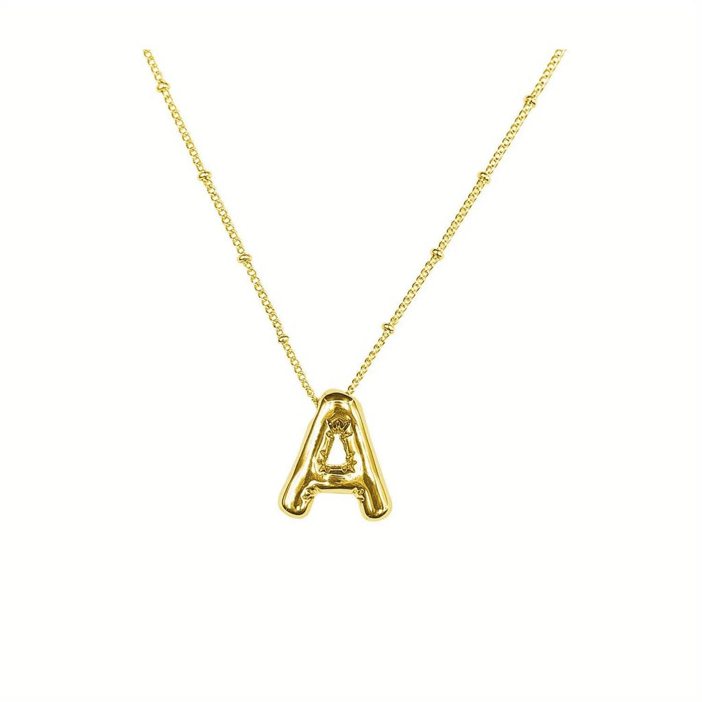 Delicate Bubble Letter Pendant Accessories Temperament Fashionable 26 English Letter Initials Pendant Necklace for Womens