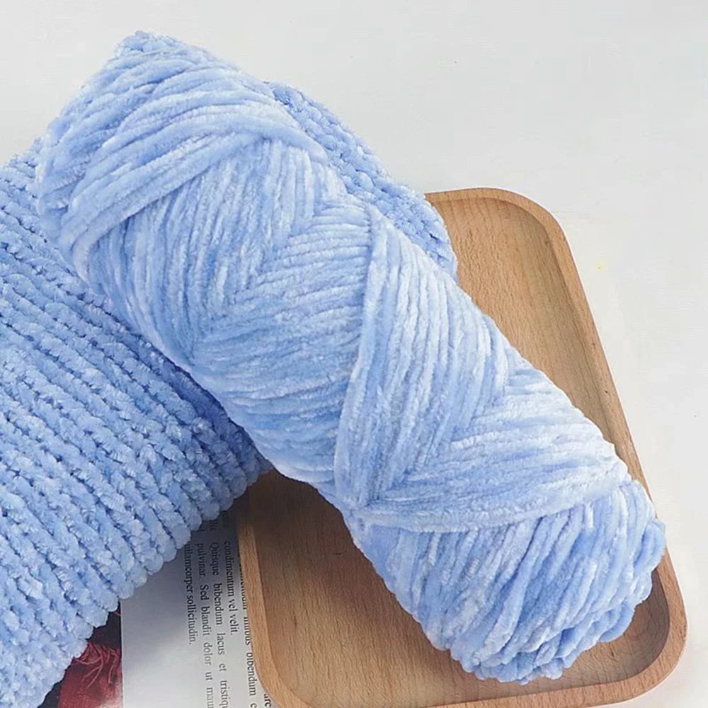 Chenille Soft Velvet Yarn 95g Blended Knitting Wool for Handmade Scarf Coat Baby Blanket and Hat