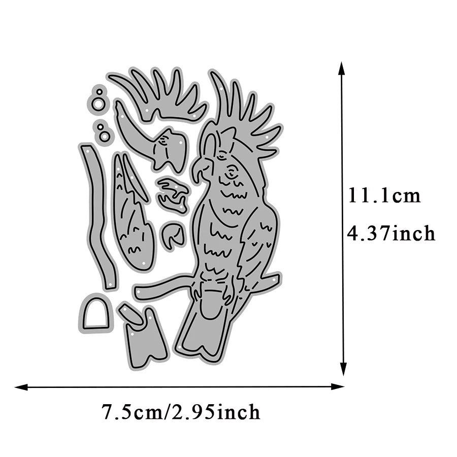 Metal Cutting Dies Parrot And Flamingo Diy Scrapbooking Photo Album Decorative Embossing Paper Card Die