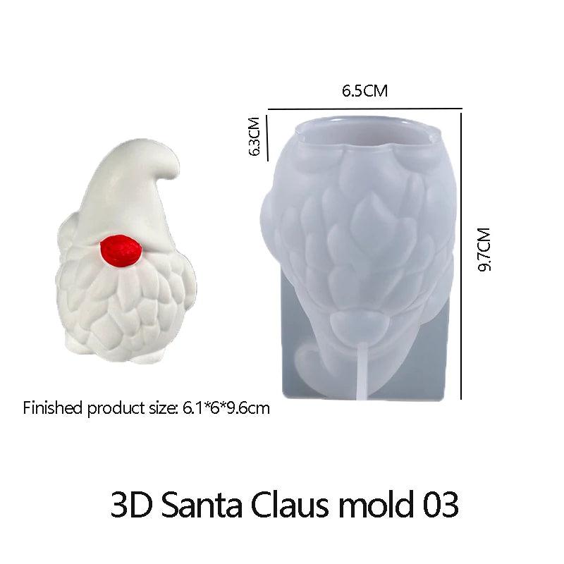 Santa Beard Faceless Gnome Silicone Mold Table Ornament DIY 3D Santa Claus Soap Mold Handmade Christmas Decoration New For Chris
