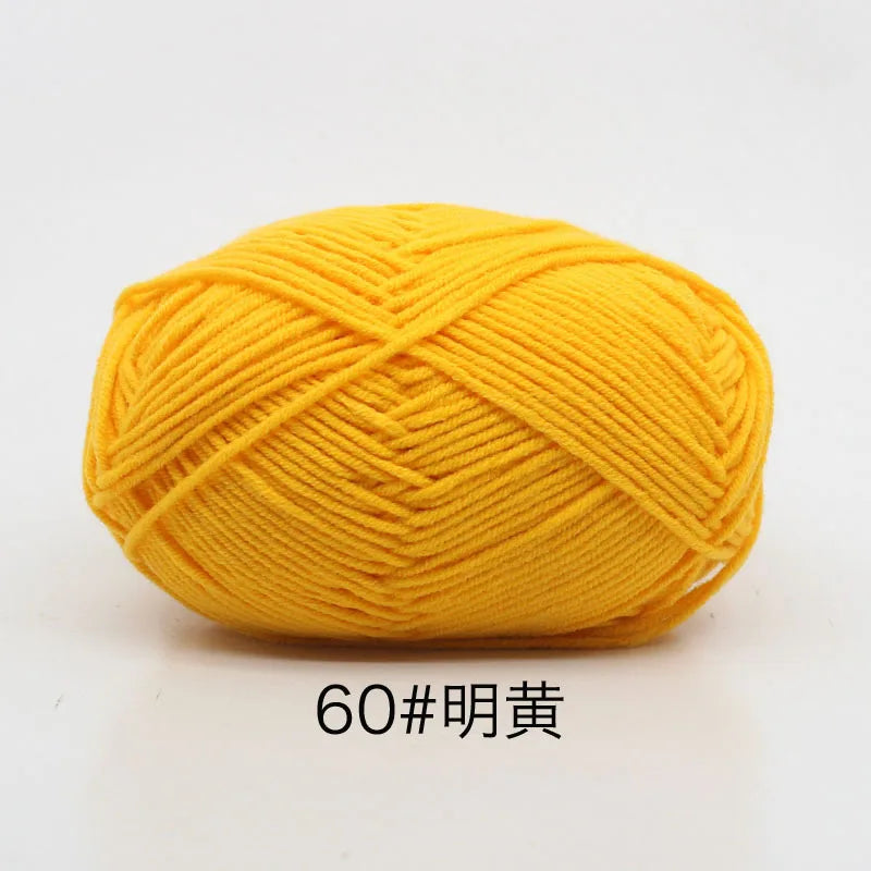 4ply Milk Cotton Knitting Yarn Set for Crochet Crafts and DIY Projects