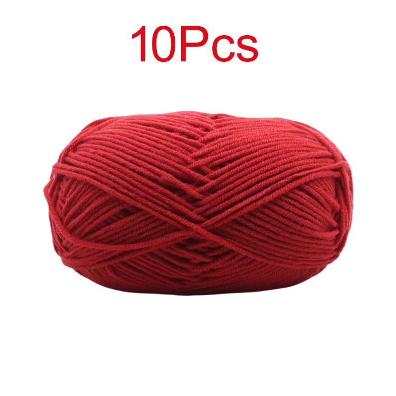 10 Pieces Multi Color Cotton Knitting Yarn Soft Warm Crocheting Yarn for Hand Knit Sweaters Hats Scarves Blankets Amigurumi