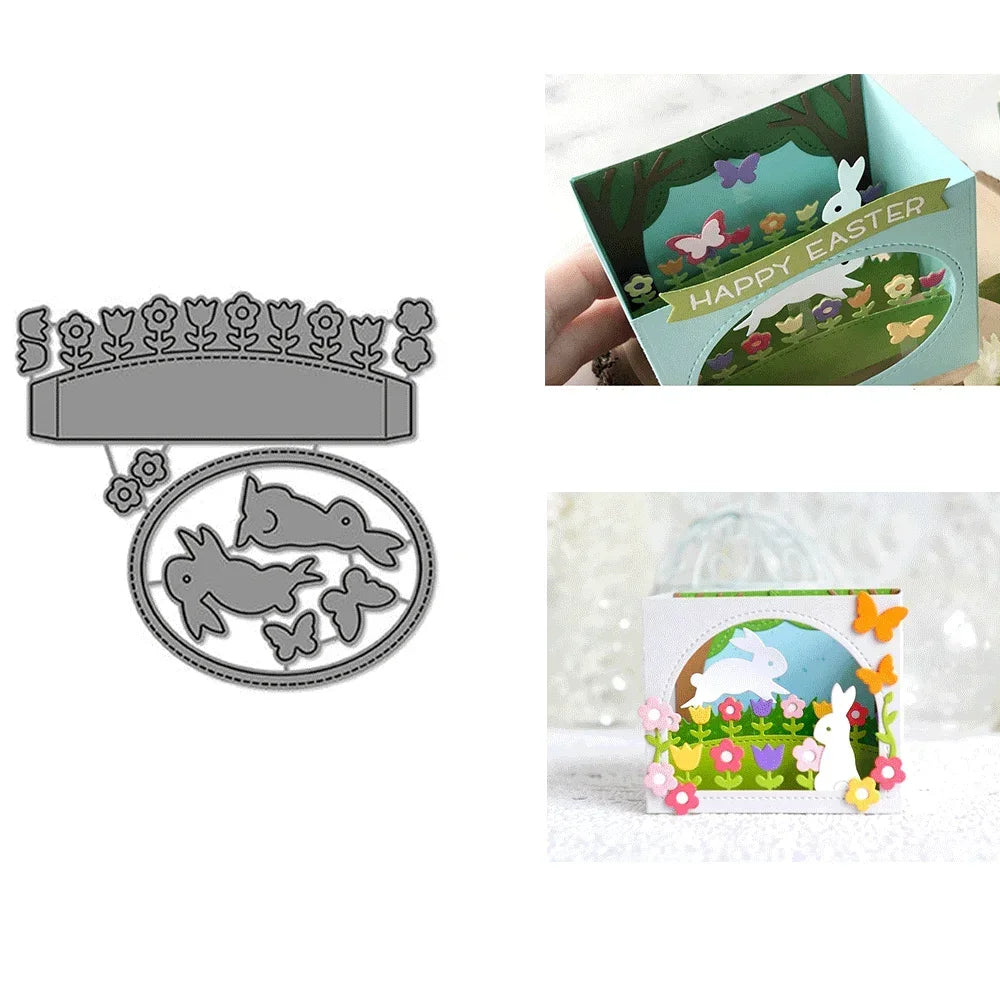 Meadow Backdrop Tiny Gift Box Add On Metal Cutting Dies Embossing Diecut for DIY Card Making Scrapbooking Crafting Supplies