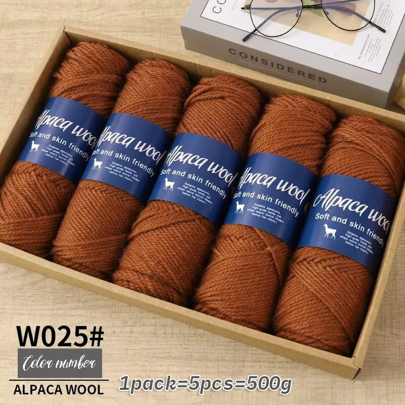 500g Coarse Alpaca Wool Yarn for Hand Woven Sweaters Jackets Scarves and Hats