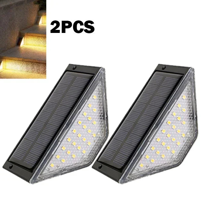 LED Outdoor Solar staircase light Lens Design Super Bright IP65 Waterproof Security Stair Light Decor Lighting For Garden Deck