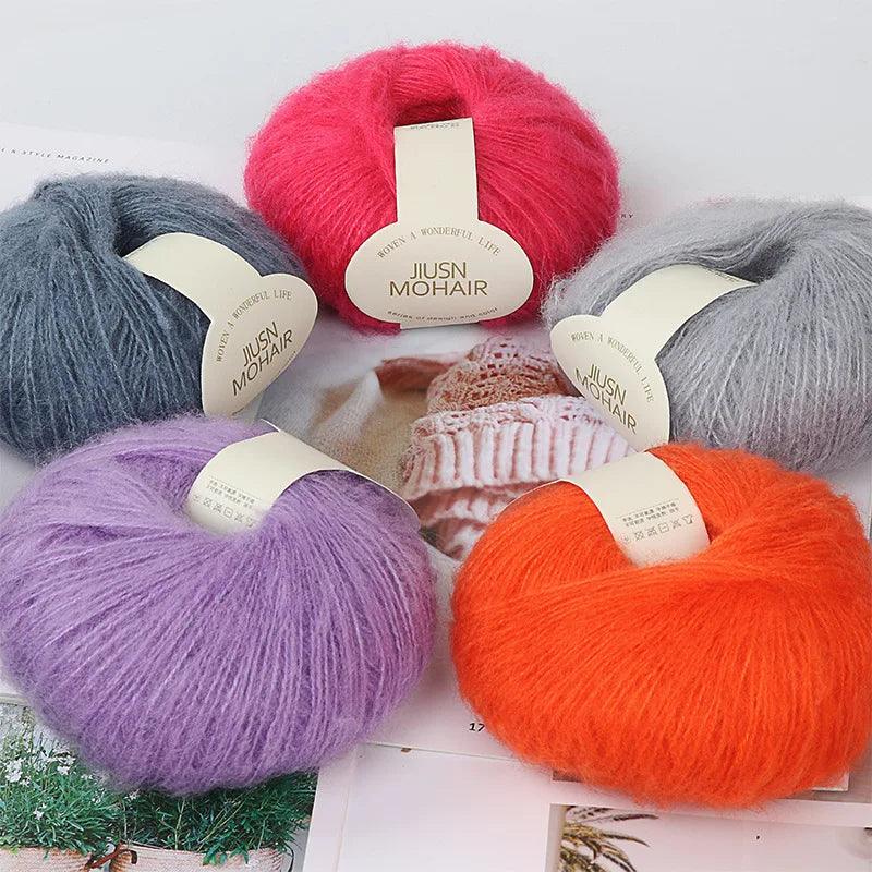 (3pcs)Mohair Handmade Crochet Baby Wool Sweater Scarf Thread Medium Thick Wool Ball