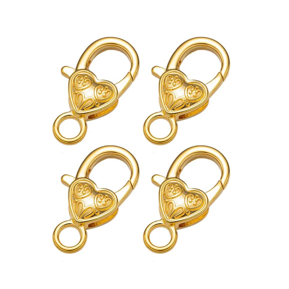 10pcs Lobster Clasp Hooks Heart Keychain Clasps for DIY Bracelets Chain Necklace Components Accessory Jewelry Making Findings