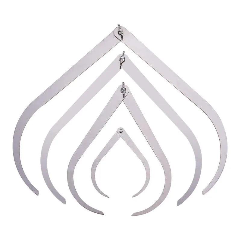 4pcs Pottery Calipers Platinum Bent-leg Stainless Steel Caliper Ceramic Pottery Measuring Tools Sculpture Ceramic Tool