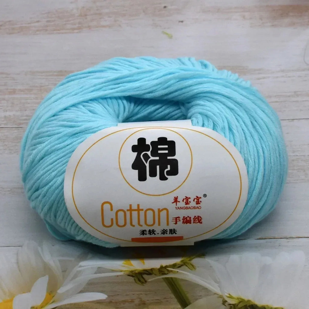 100 Percent Cotton Soft Combed Hand Knitting Crochet Yarn Natural Pure Color Thread 50g 125m