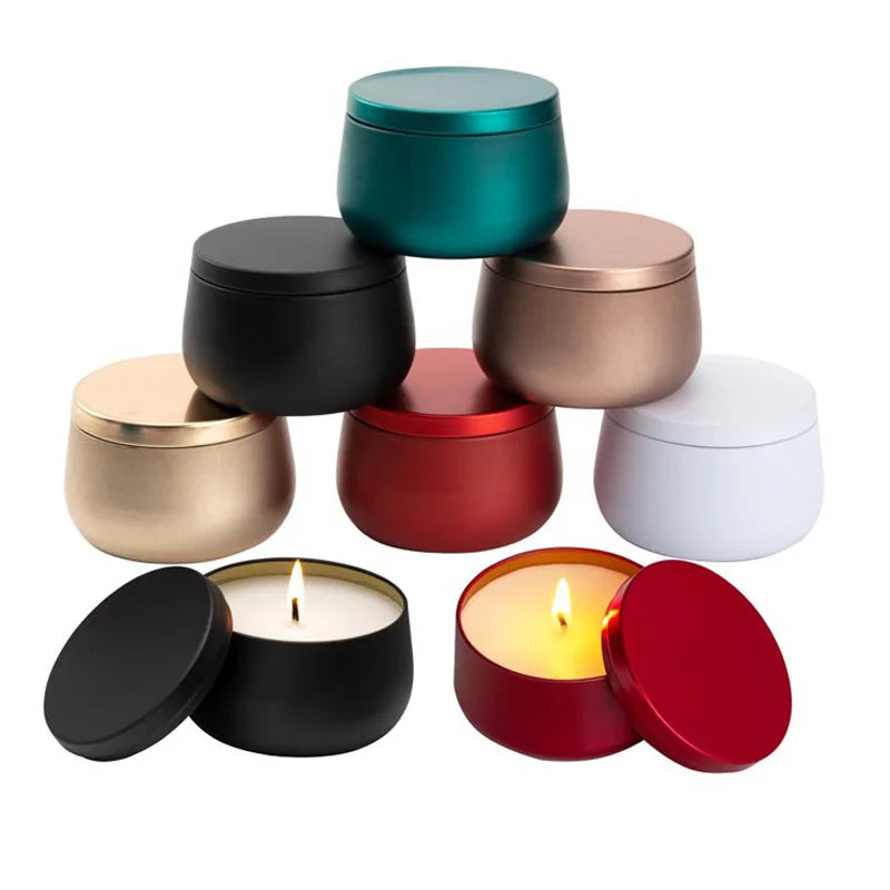 3pcs 8 Oz Aluminum Candle Tins with Lids Empty Candle Jars Metal Tin Containers for Making Candles Storing Snacks