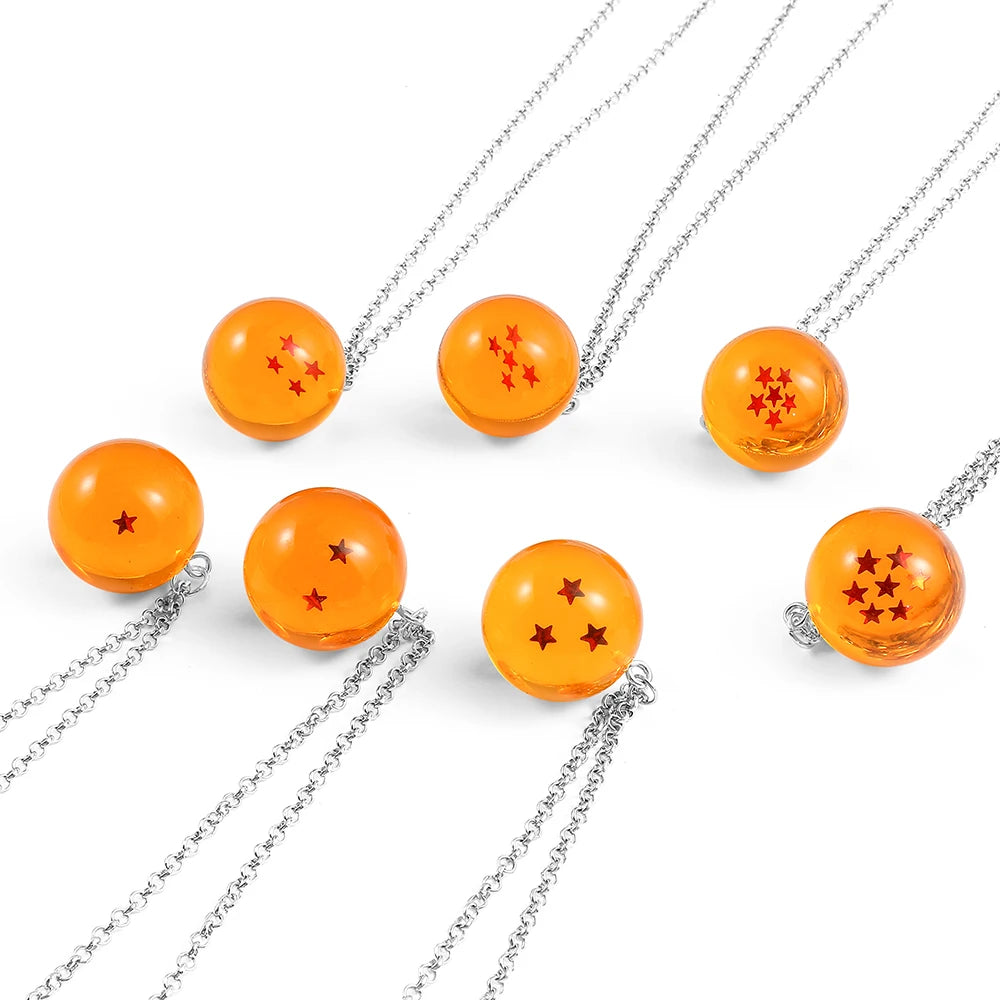 Dragon Ball Necklaces  Pendants Reiki Gemstone Round Bead Ball Fittings Women Men Jewelry