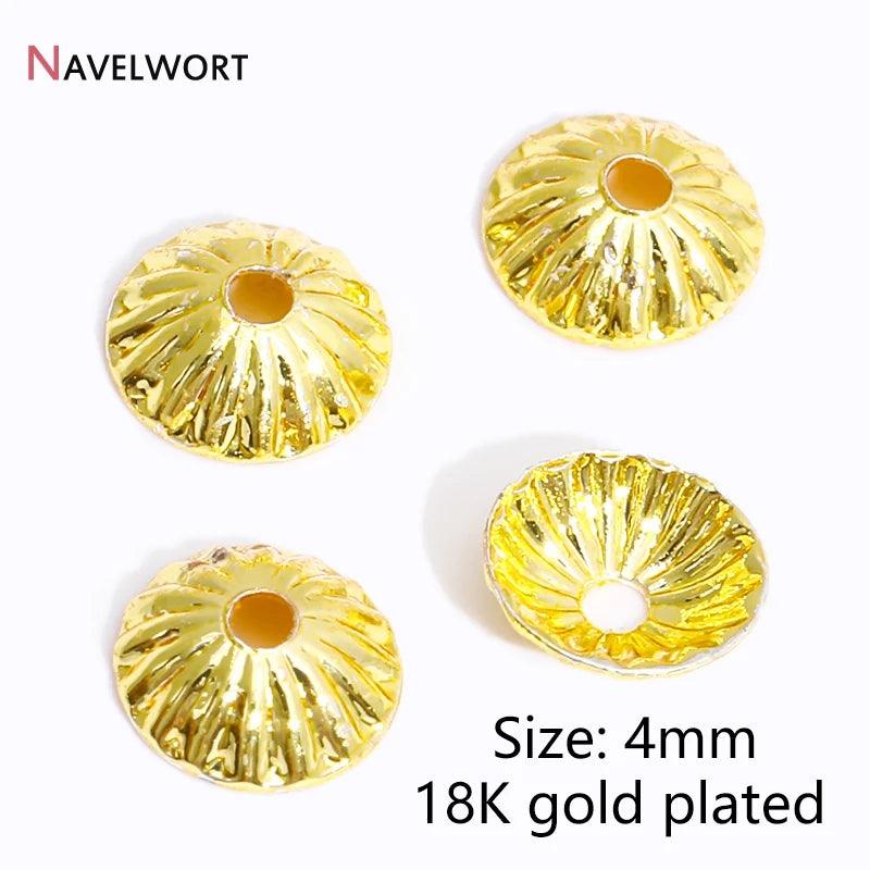 14K/18K Gold Plated Brass Bead Caps,Caps For Beads,Flower Bead Caps For Jewelry Making,Caps For Bracelet,Accessories For Jewelry