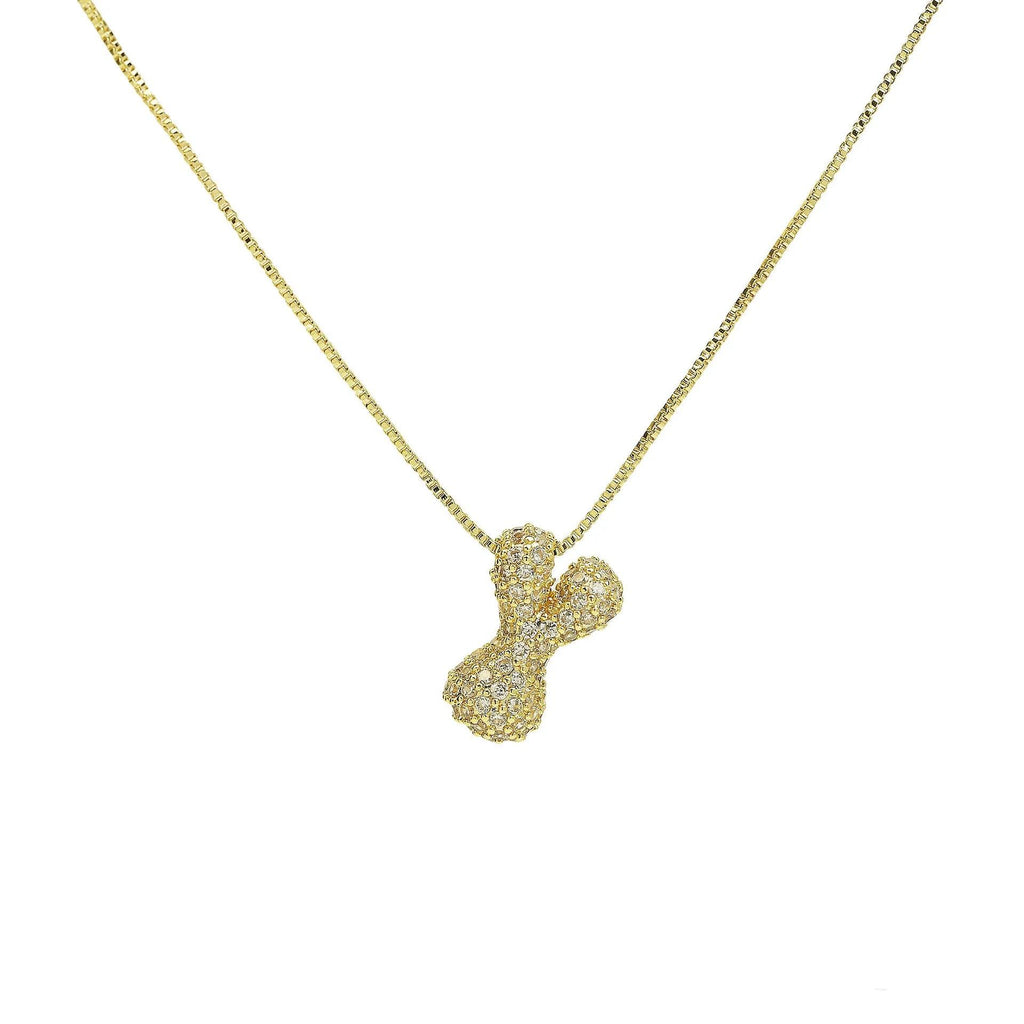 Gold Plated Balloon 26 Alphabet Letter Pendant Necklace Copper Zircon Bubble Initial Pendant For Women Personality Chain Jewelry