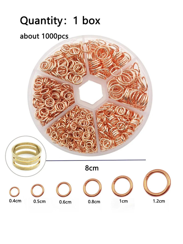 Mixed 6 Sizes Open Jump Rings, 4mm 5mm 6mm 8mm 10mm 12mm Jump Ring Jewelry Keychain For Jewelry Making Accessories