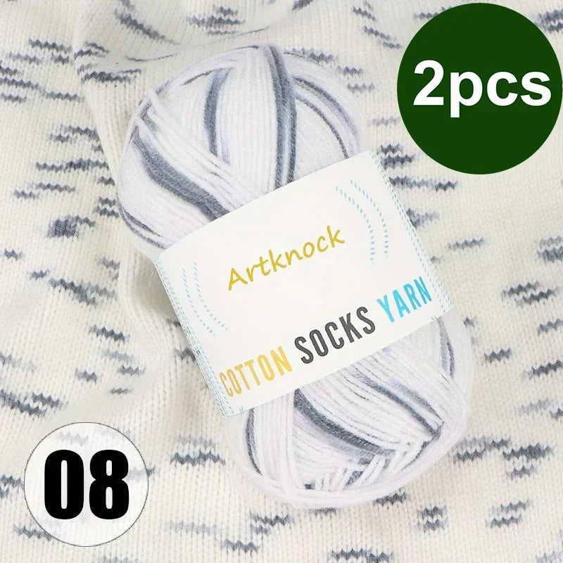 Colorful Milk Cotton Yarn For DIY Crochet Projects 2 Pcs