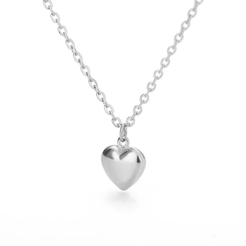 Fashion Necklaces 2022 Woman Stainless Steel Love Heart Pendant Necklaces Virgin Girls Jewelry Rose Gold Color Chain Link