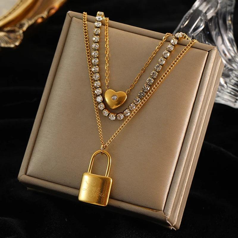 EILIECK 316L Stainless Steel Pearl Heart Pendant Necklace For Women Gold Color Non-fading Charm Choker Jewelry Girls Party Gift