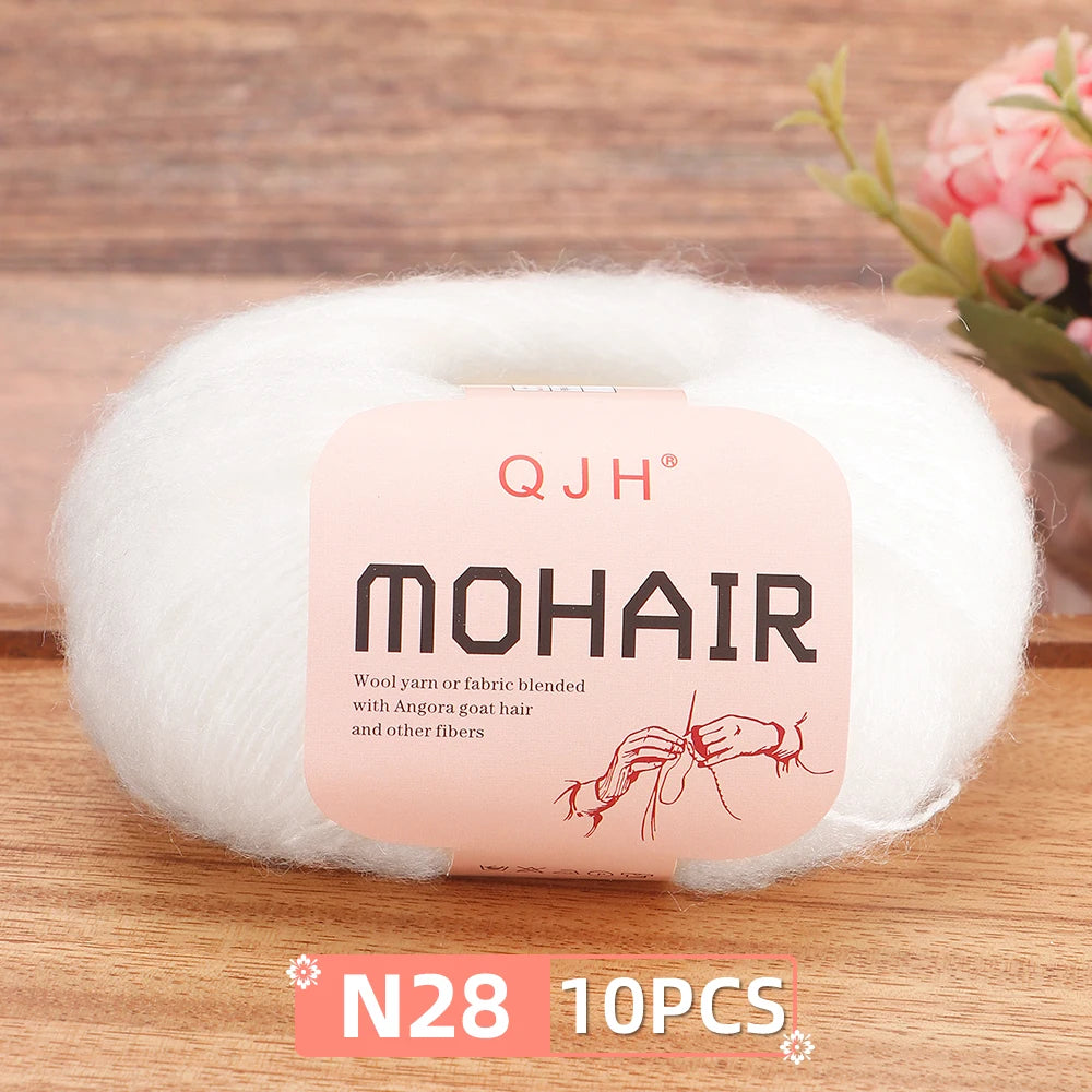 Soft Mohair Crochet Yarn Set 10 Pcs For DIY Knitting