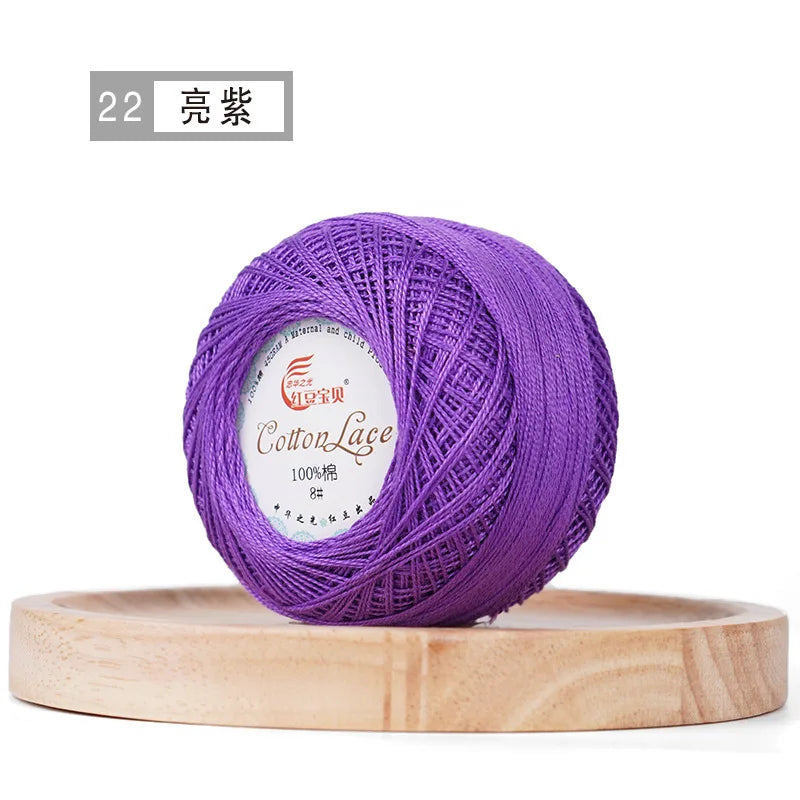 100% Cotton Mercerized Crochet Yarn 45g for Knitting and Embroidery Projects
