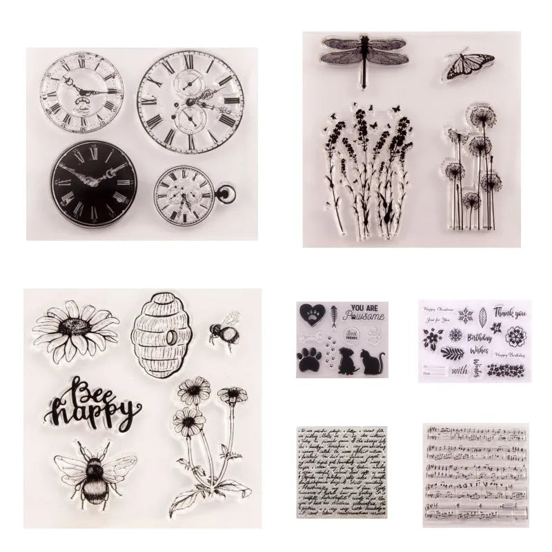 Clear Stamps, Feathers Love Words Clear Rubber Stamps for Card Making Decor DIY Scrapbooking Silicone Transparent Seal Stamps