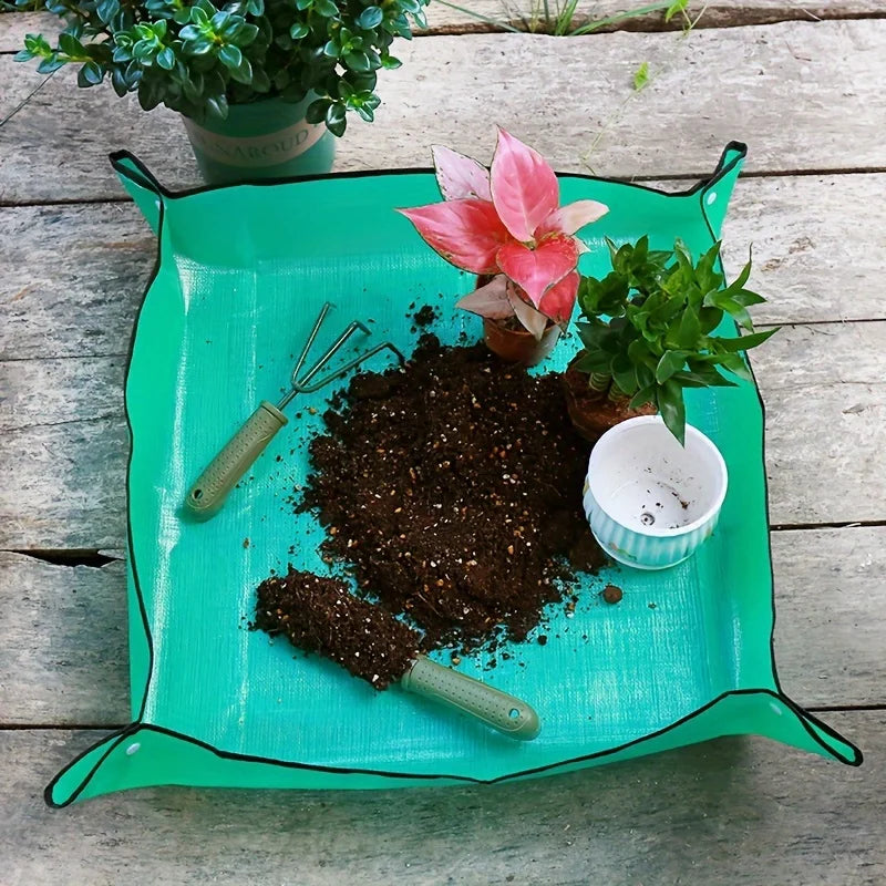 Flower Pots Transplanting Mats Gardening Planting Mat PE Plant Repotting Mat Foldable Waterproof Gardening Potting Pad