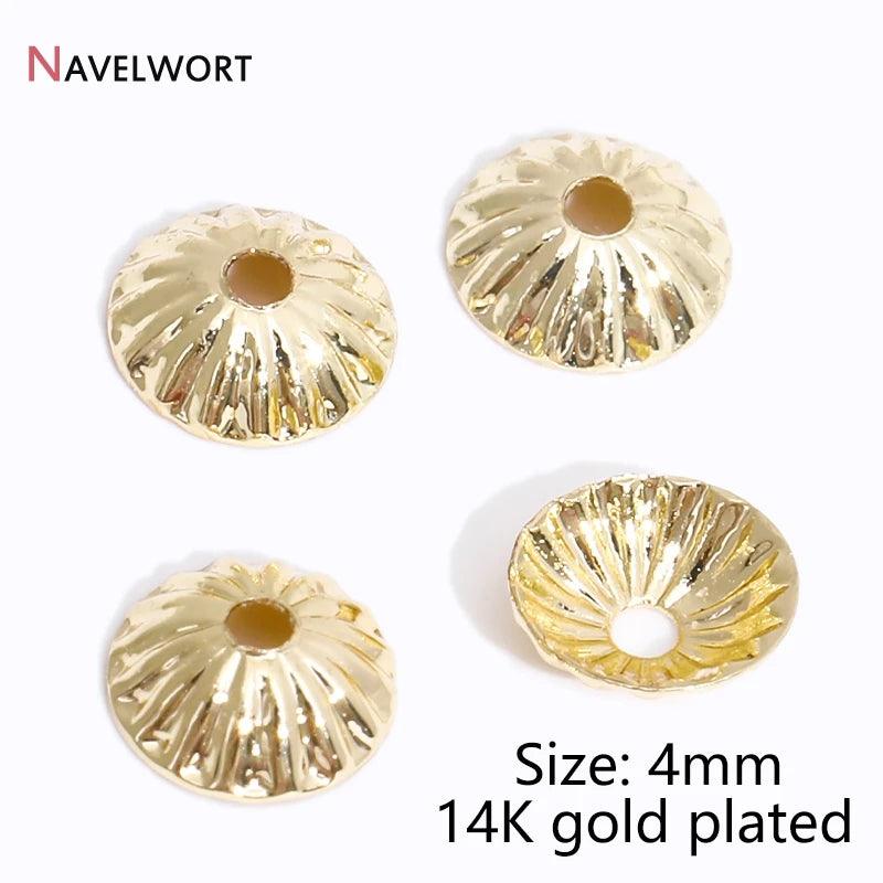 14K/18K Gold Plated Brass Bead Caps,Caps For Beads,Flower Bead Caps For Jewelry Making,Caps For Bracelet,Accessories For Jewelry