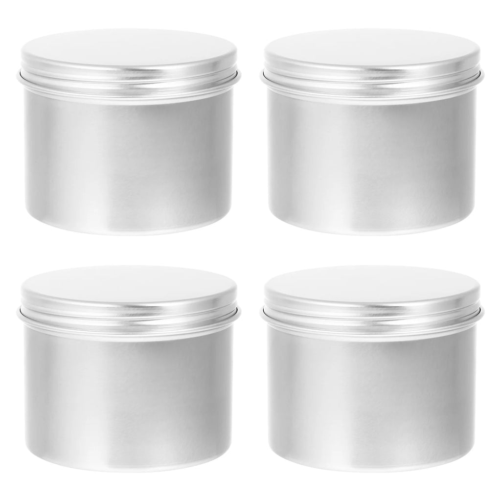 4/6pcs Round Aluminum Refillable Jar Tea Container Candle DIY Aluminum Box Metal Tins DIY Candle Containers Candle Jars