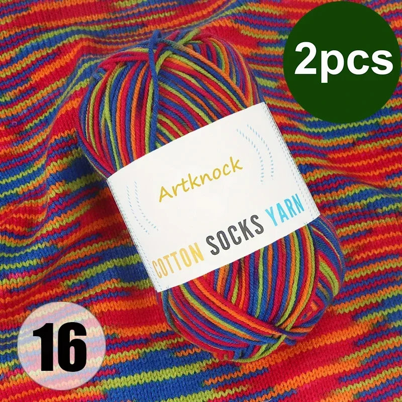 Colorful Milk Cotton Yarn For DIY Crochet Projects 2 Pcs