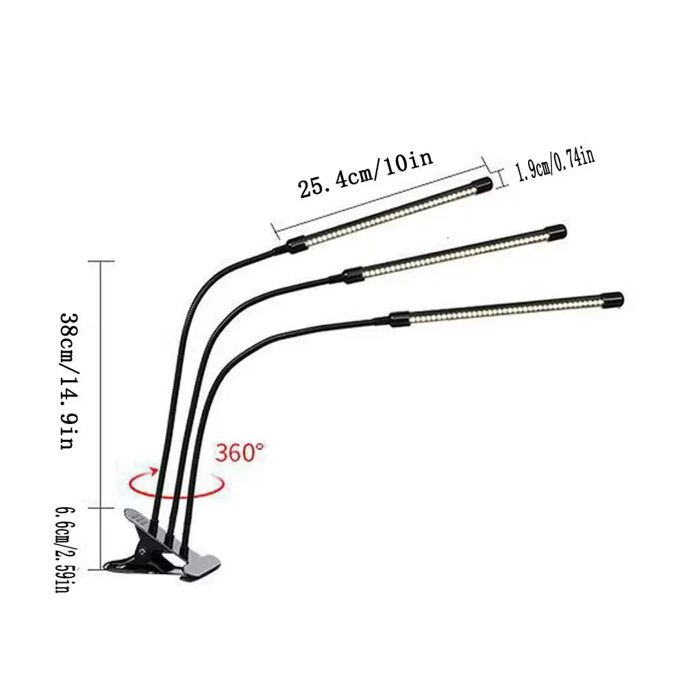 LED USB Grow Light Phytolamp for Plants with Control Full Spectrum 3000K Fitolamp Lights Home Flower Seedling Clip Phyto Lamp