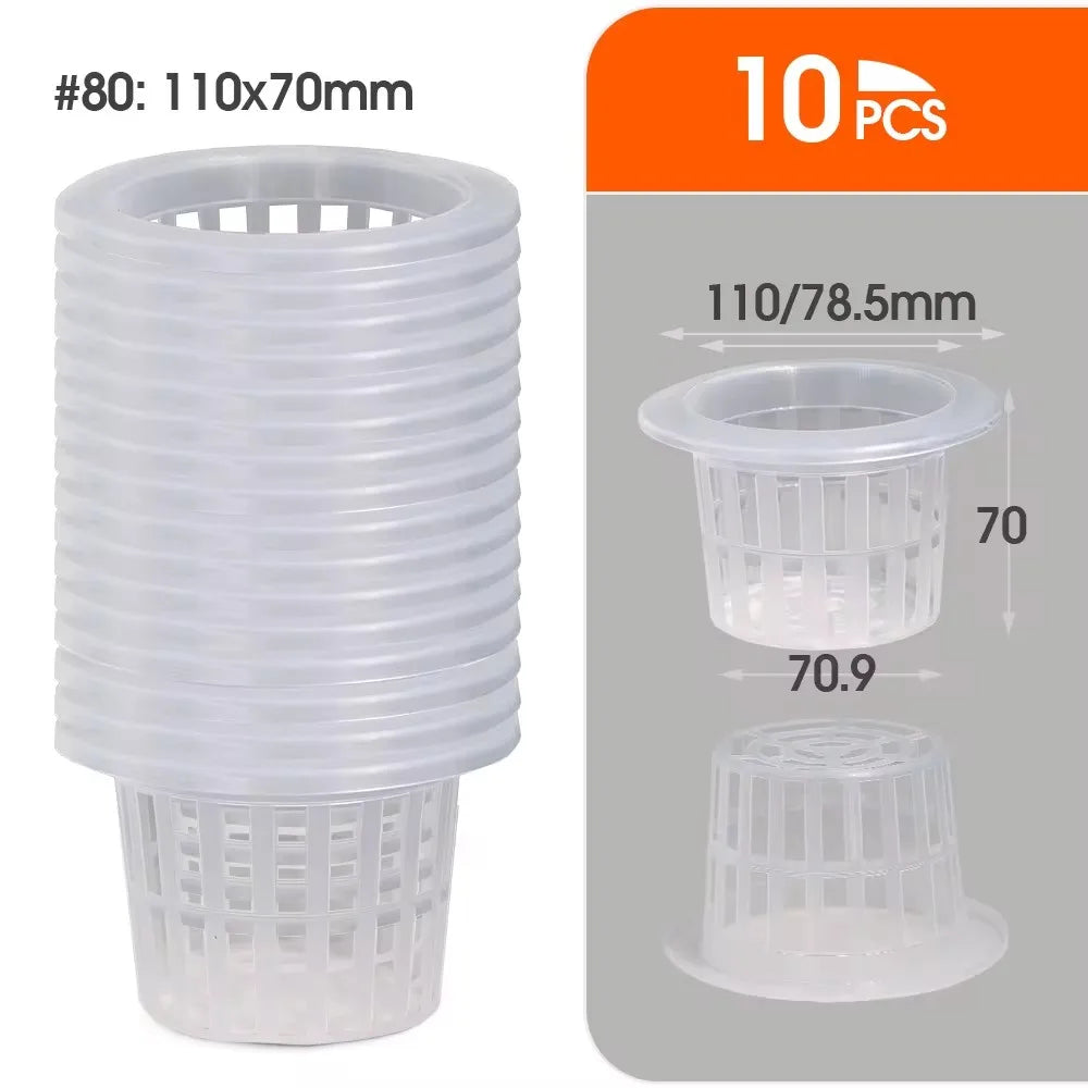 Transparent Plastic Slot Mesh Net Plant Cup for Hydroponics Aquaponic Orchid Bucket Basket Wide  Pot Aeroponic   Soilless Contai