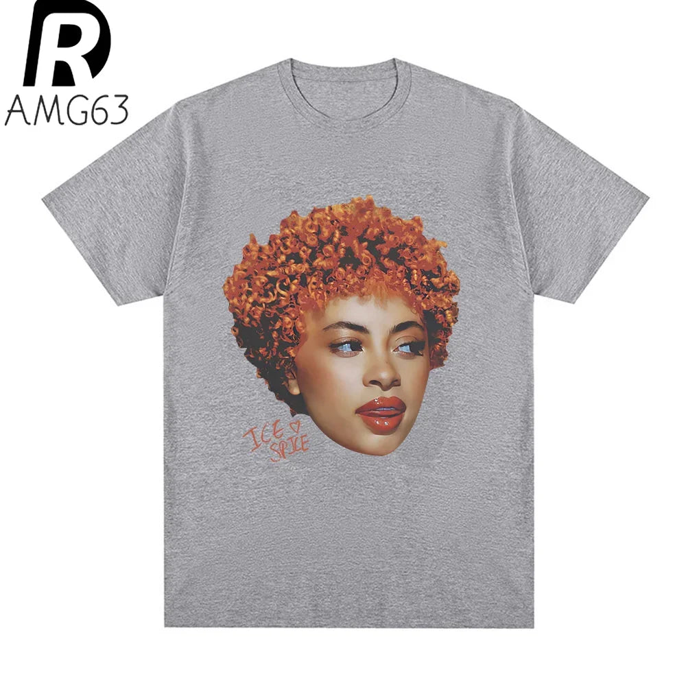 Rapper Ice Spice Graphic T Shirt for Men and Women Casual Hip Hop Street Style Summer Fashion