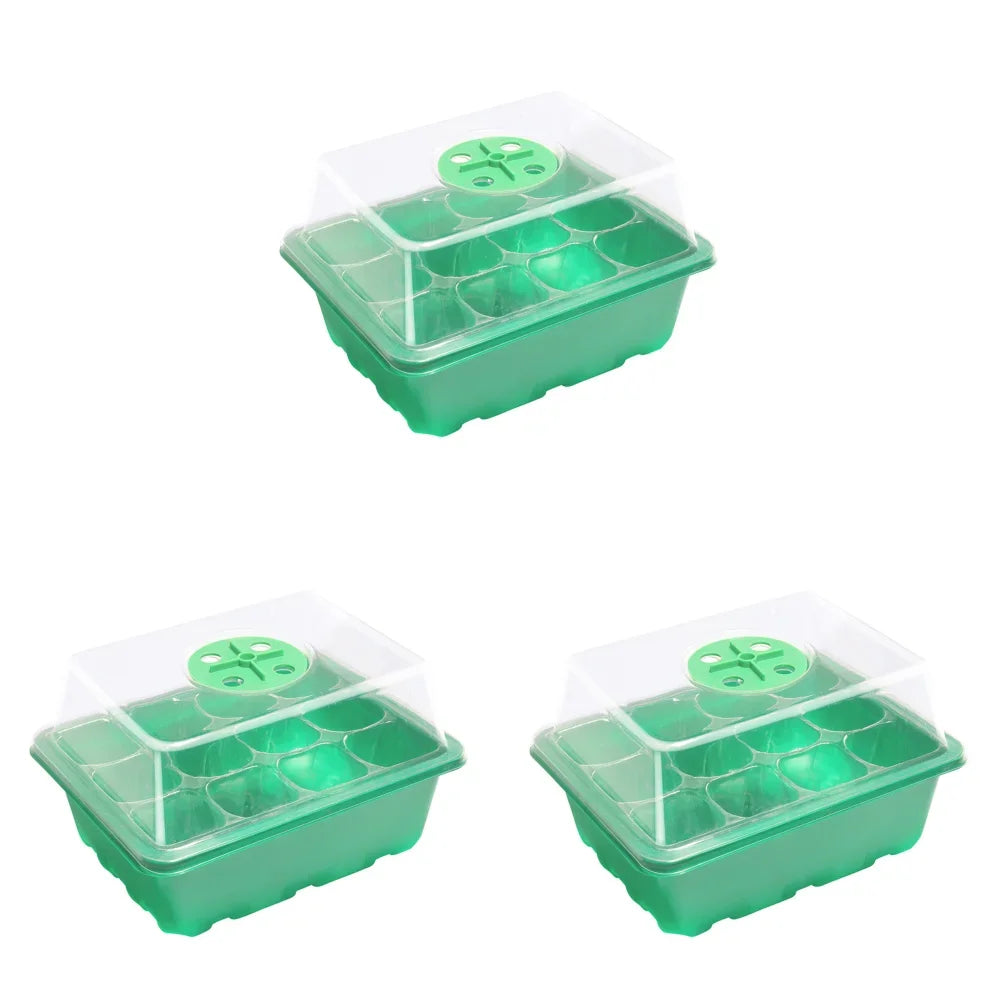 1-5PCS Planting Seed Cover Nursery Tray Box 12 Holes Plant Seedling Germination Planting Pot Mini Greenhouse Plant Starter Tray