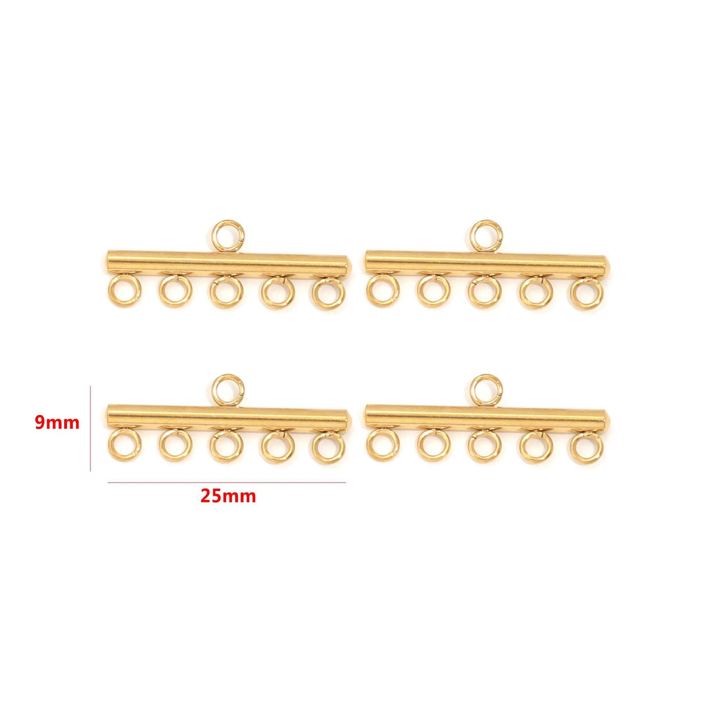 10pcs Stainless Steel Necklace Layering Clasp Slide Lock Clasp Pendant Connector Multi Strands Tube for DIY Craft Jewelry Making