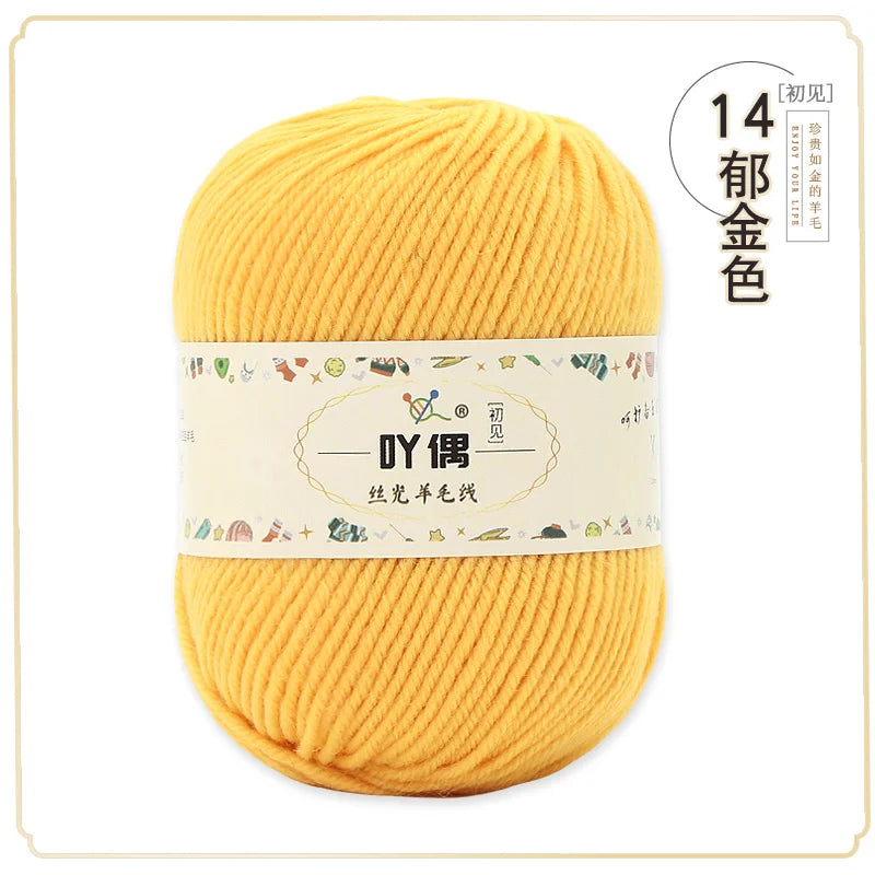 100 Percent Wool Yarn 50g Worsted Weight Soft Warm Crochet
