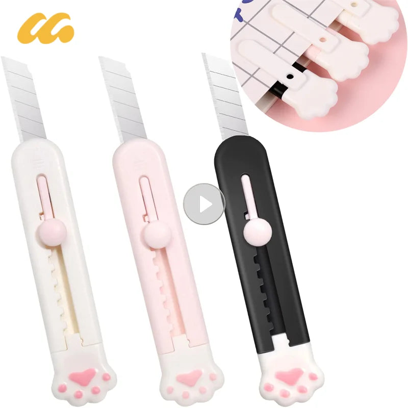 Paper Cutter Mini Portable Cat Claw Utility Knife Cute Creative Exquisite Hand Account Decor Paper Cutting Tools Art Supplies