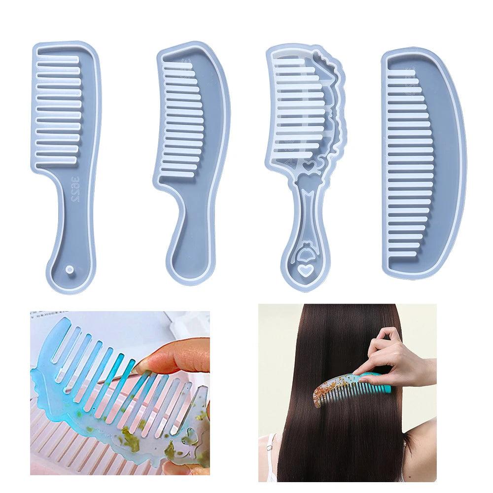 Comb Silicone Mold Salon Hair Styling Tool Epoxy Resin Accessories for DIY Handicraft Epoxy Resin Crafts Decoration