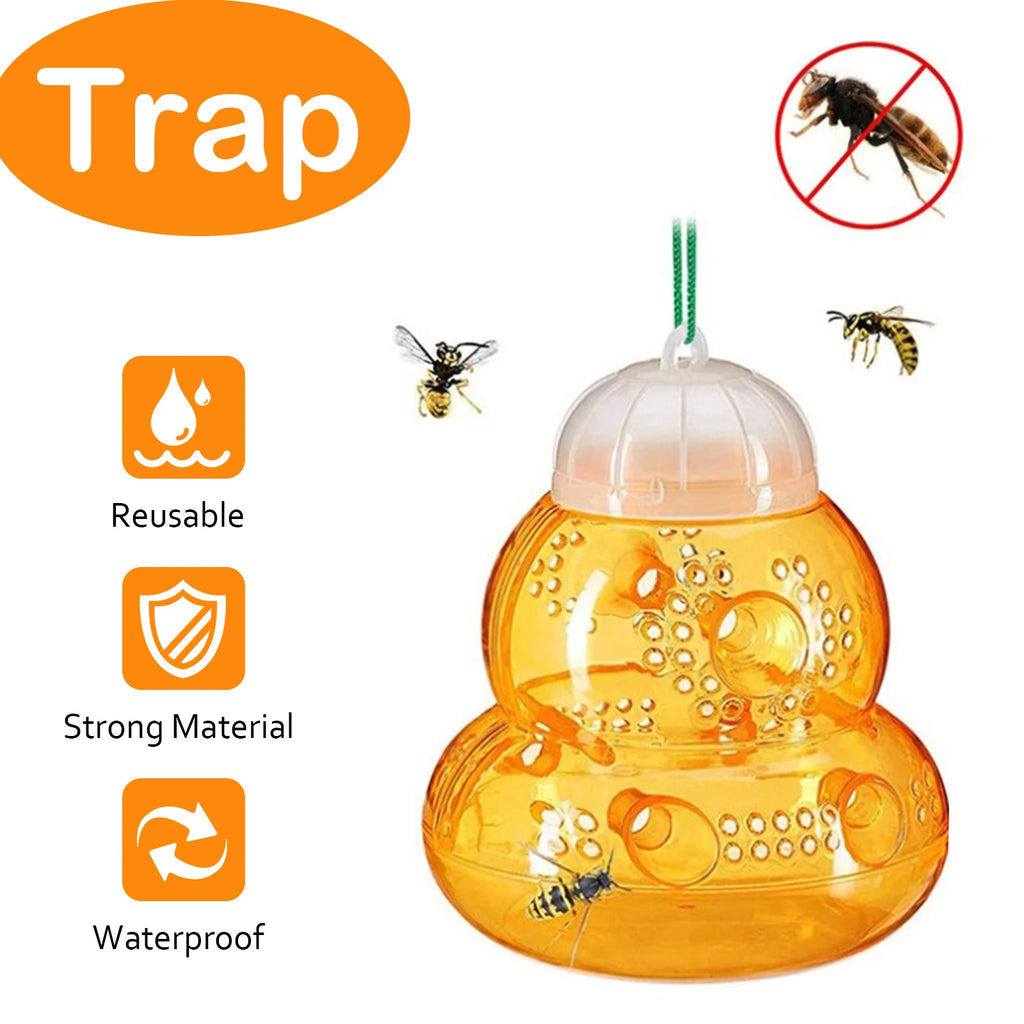 Gourd Shaped Bees Trap Wasp Repellent Hornet Trap Hanging Hornets Fly Catcher Reusable Pest Control for Home Garden Orchard Farm